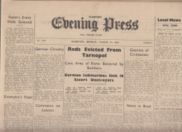 Guernsey Newspaper March 13, 1944 (Original) - Evening Press - Oorlog 1939-45