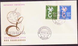 Sarre - Saarland FDC3 1958 Y&T N°421 à 422 - Michel N°439 à 440 - EUROPA - FDC