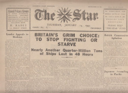 Guernsey Newspaper January 14th, 1943 (Original) - The Star - Oorlog 1939-45