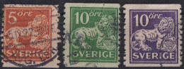 SWEDEN 1920/25 - Canceled - Sc# 115, 124, 119 - Oblitérés