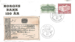 Norway 1966  150th Anniversary Of The Bank Of Norway. Mi 543-544   FDC Cancelled  14.6.66 - Storia Postale