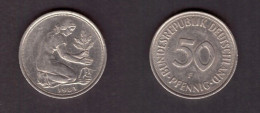 GERMANY   50 PFENNIG 1981 F (KM # 109) #7312 - 50 Pfennig