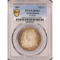 Monnaie Gradée PCGS MS64-Victoria II-Demi-couronne 1897 Londres - Other & Unclassified