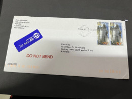 3-8-2023 (1 T 24) Letter Posted From New Zealand To Australia - Lord Of The Rings 90 Cents Pair Of Stamps - Brieven En Documenten