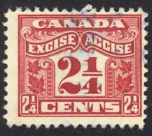 Canada Sc# FX37 Used 1915-1928 2¼c Carmine Excise Tax Stamp - Fiscale Zegels