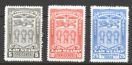 Canada Saskatchewan Sc# SL57-SL59 MNH 1968 5c-25c Law Stamps - Steuermarken