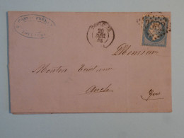 BX9 FRANCE   BELLE  LETTRE 20 DEC.  1863 TOULOUSE A AUCH +N°22 DECALé ++ +AFF. INTERESSANT +++ + - 1862 Napoleon III