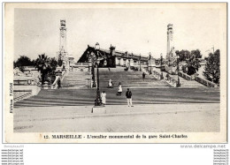 CPA (Réf H 324) 12. MARSEILLE (BOUCHES DU RHÔNE 13) L'Escalier Monumental De La Gare Saint-Charles - Quartier De La Gare, Belle De Mai, Plombières