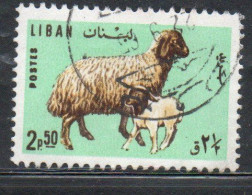 LIBANO LEBANON LIBAN 1965 FAUNA FARM ANIMALS EWE AND LAMB 2.50p USED USATO OBLITERE - Liban