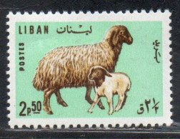 LIBANO LEBANON LIBAN 1965 FAUNA FARM ANIMALS EWE AND LAMB 2.50p MNH - Liban