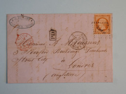 BX9 FRANCE  BELLE LETTRE EN P.D.  1861 EPINEUIL  TONNERRE A LONDON ENGLAND  + NAPOLEON 40C  +AFF. INTERESSANT +++ + - 1853-1860 Napoléon III.