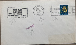 NEW ZEALAND -AUSTRALIA 1964, COVER, PORT ALMA  LONDON OFF NO 160615,  PAQUEBOT, GALVESTON CITY MACHINE SLOGAN. - Covers & Documents