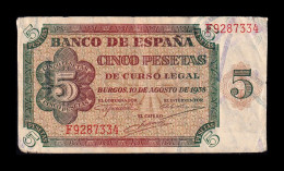 España Spain 5 Pesetas Burgos 1938 Pick 110 Serie F Mbc+/Ebc Vf+/Xf - 5 Pesetas