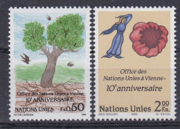 NU Genève 1989 178-79 ** Centre De Vienne Arbre Oiseaux Fleurs - Neufs