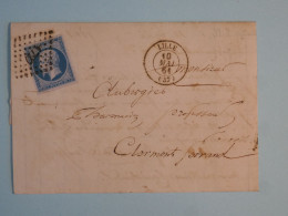 BX 9 FRANCE  BELLE LETTRE  1861 LILLE A CLERMONT FERRAND  +PHARMACIE ++  NAPOLEON N°14  +AFF. PLAISANT +++ + - 1853-1860 Napoléon III