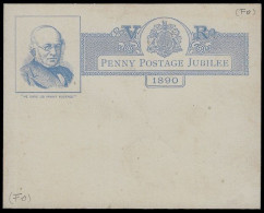 1890 GB UNIFORM PENNY POSTAGE JUBILEE INSERT CARD -  VF - Stamped Stationery, Airletters & Aerogrammes