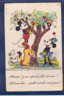 CPA Disney Walt Mickey Position Humaine écrite Séphériadès Pommes Eve - Autres & Non Classés