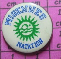 1115A Pin's Pins / Beau Et Rare / SPORTS / SOLEIL VERT MIGENNES NATATION CLUB - Swimming