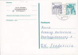 Bundespost Berlin Uprated Postal Stationery Ganzsache ISSUM 1977 FREDERICIA Denmark (2 Scans) - Cartoline - Usati