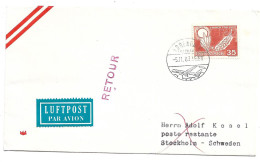 2243v: AUA- Eröffnungsflug Rückflug Kopenhagen- Wien 1962, Getreide, FAO - Alimentation