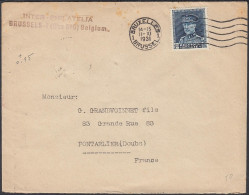 Belgique 1931- Lettre De Bruxelles à Destination Pontarlier - France + Vignette Publicitée.............. (DD) DC-11751 - 1931-1934 Mütze (Képi)