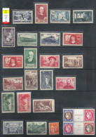 Timbre N° 334 à 359 ** - Année 1937 / 22 Timbres + Bloc Central - ....-1939