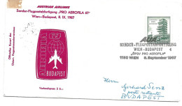 2243b: AUA- Sonderflugpost Zur Pro Aerofila 1967 Wien- Budapest - Covers & Documents