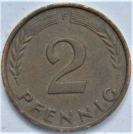 Pièce De Monnaie 2 Pfennig 1958 F - 2 Pfennig