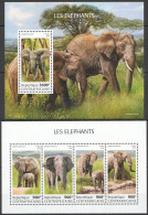 HM0953 2018 CENTRAL AFRICA ELEPHANTS WILD ANIMALS FAUNA #7962-5+BL1792 MNH - Autres & Non Classés