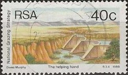 SOUTH AFRICA 1989 National Grazing Strategy - 40c. - Concrete Barrage In Gully FU - Gebruikt