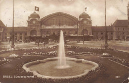 SUISSE - Basel - Bundesbahnhof - Gare Fédérale - Fontaine - Carte Postale Ancienne - Basilea