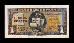 España Spain 1 Peseta Carabela 1940 Pick 122 Serie A Sc- AUnc - 1-2 Peseten