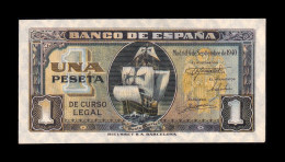 España Spain 1 Peseta Carabela 1940 Pick 122 Serie E Sc Unc - 1-2 Peseten