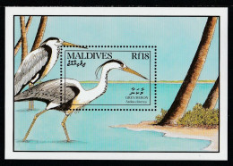 1990 Maldives Ardea Cinerea "Grey Heron" Birds Set MNH** 001-3 - Kranichvögel