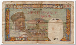 ALGERIA,100 FRANCS,1941,P.85,FINE - Algerije