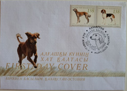 2005..KAZAKHSTAN...FDC WITH  STAMP...NEW... Hunting Dogs..RARE!!!..  JOINT RELEASE KAZAKHSTAN-ESTONIA - Emissions Communes