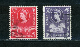 KENYA & OUGANDA (GB) - ELISABETH II - N° Yt 110+112 Obli. - Tanganyika (...-1932)