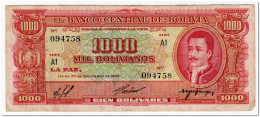 BOLIVIA,1000 BOLIVIANOS,L.1945,P.149,VF - Bolivien