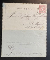 Österreich 1886 - 1918 Kaiserreich Ganzsache Kartenbrief Mi. K 8 Aa Gestempelt/o WIEN ST.P. 24.12.1886 - Carte-Lettere