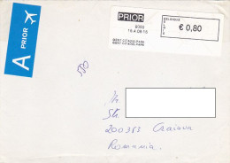 AMOUNT 0.80, GENT, MACHINE PRINTED STICKER STAMP ON COVER, 2008, BELGIUM - Lettres & Documents