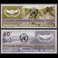 CONGO DR. 1966 - Scott# 559-60 Meteo Day Opt. Set Of 2 LH - Ongebruikt