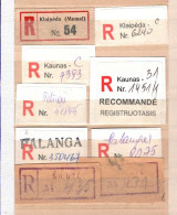! 1 Steckkarte Mit  17 R-Zetteln Aus Litauen, Einschreibzettel, Reco Label - Lituanie