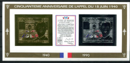 Thème Général De Gaulle - GUYANA - Yvert 2492 Neuf XXX - Paire Or Et Argent Avec Vignette Affiche - L 587 - De Gaulle (Général)