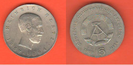 Germania DDR Germany 5 Mark 1969 Heinrich Hertz Germania Democratica Demokratisches Deutschland Nickel Coin - 5 Marchi