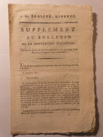 SUPPLEMENT BULLETIN CONVENTION NATIONALE 1795 PALAIS DES TUILERIES CONSEIL ANCIENS ARMEE COTE DE CHERBOURG PRISES MARINE - Decretos & Leyes