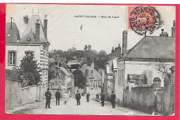 Cpsm 72 Saint-Calais, Rue De Lucé, Voir  Scanne, Voyagée 1907, Dos Divisé, Animée - Saint Calais