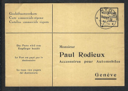 SUISSE 1947: CP Commerciale-Réponse En PP Par Destinataire De Nyon (VD) Pour Genève - Franchise