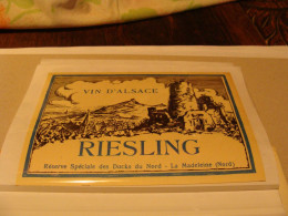Etiquette De Vin Jamais Collée Wine Label  Weinetikett   1 Etiquettes Alsace Riesling - Riesling