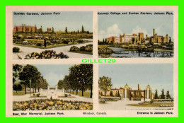 WINDSOR, ONTARIO - 4 MULTIVUES - SUNKEN GARDENS, KENNEDY COLLEGE, BOER WAR MEMORIAL, JACKSON PARK -  PECO - - Windsor