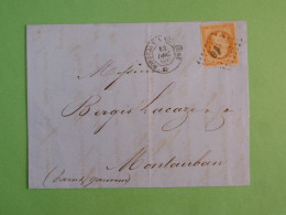 BX10 FRANCE  BELLE LETTRE AMBULANT  1856 BORDEAUX  A MONTAUBAN VIA TOULOUSE  +AFF. INTERESSANT +++ + - 1853-1860 Napoleon III